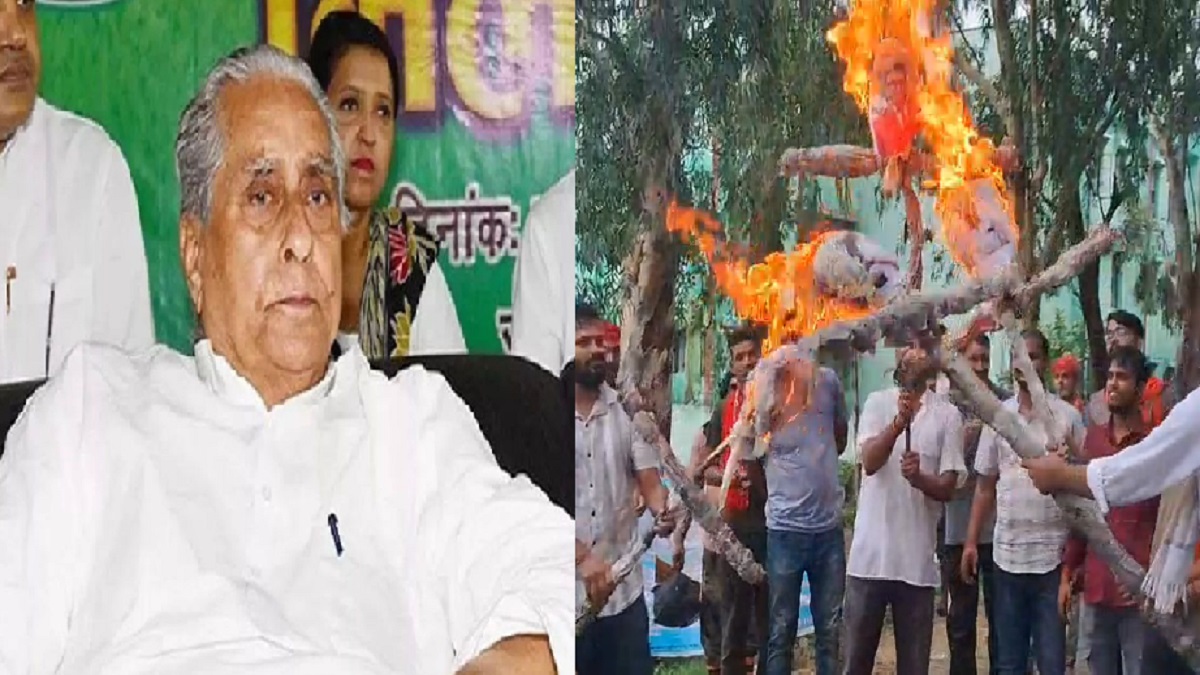 कैमूर में लोगों ने फूंका जगदानंद सिंह और उनके बेटे का पुतला, छात्रों से अवैध पैसे की वसूली करने का गंभीर आरोप