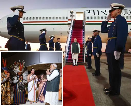 ब्रासीलिया में मोदी का शिव तांडव स्त्रोत, क्लासिकल डांस से स्वागत: राष्ट्रपति सिल्वा से आतंकवाद और व्यापार पर करेंगे बात, कल नामीबिया पहुंचेंगे