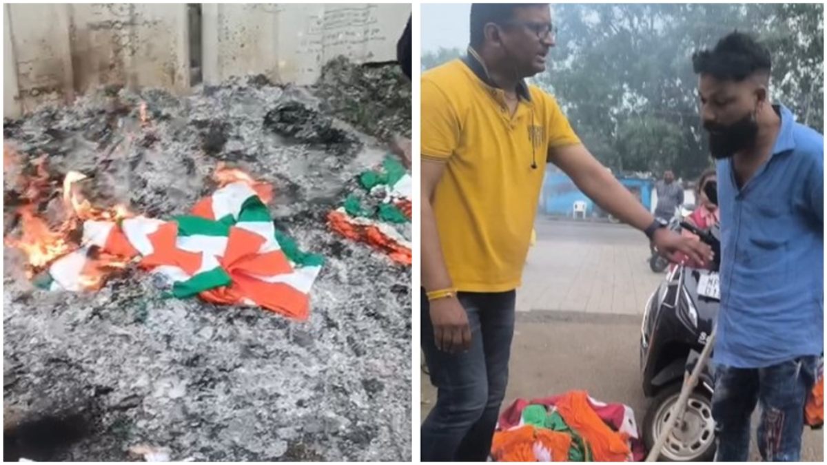 तिरंगे का अपमान! निगम कर्मचारी पर राष्ट्रीय ध्वज जलाने का आरोप, स्थानीय युवक ने किया जमकर हंगामा, Video वायरल