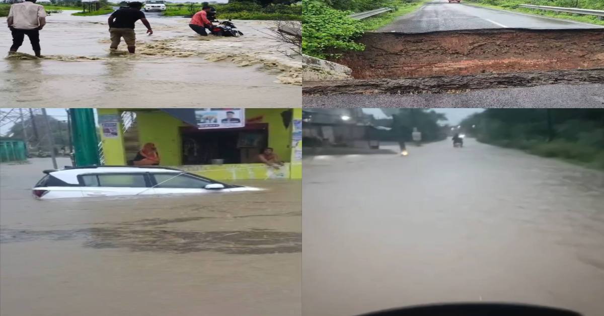 MP में आफत की बारिश: शिवपुरी में जल भराव से बाढ़ जैसे हालात, नरसिंहपुर में पुलिया धंसने से आवागमन बाधित, रायसेन में पुलिया पार करते युवक बहा