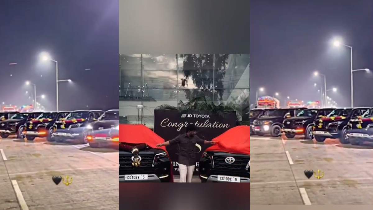 नेता जी के बेटे ने नेशनल हाइवे किया जाम: नई कारों के साथ कराया सड़क पर फोटोशूट, वीडियो वायरल होने पर किया इंस्टाग्राम ID डिलीट