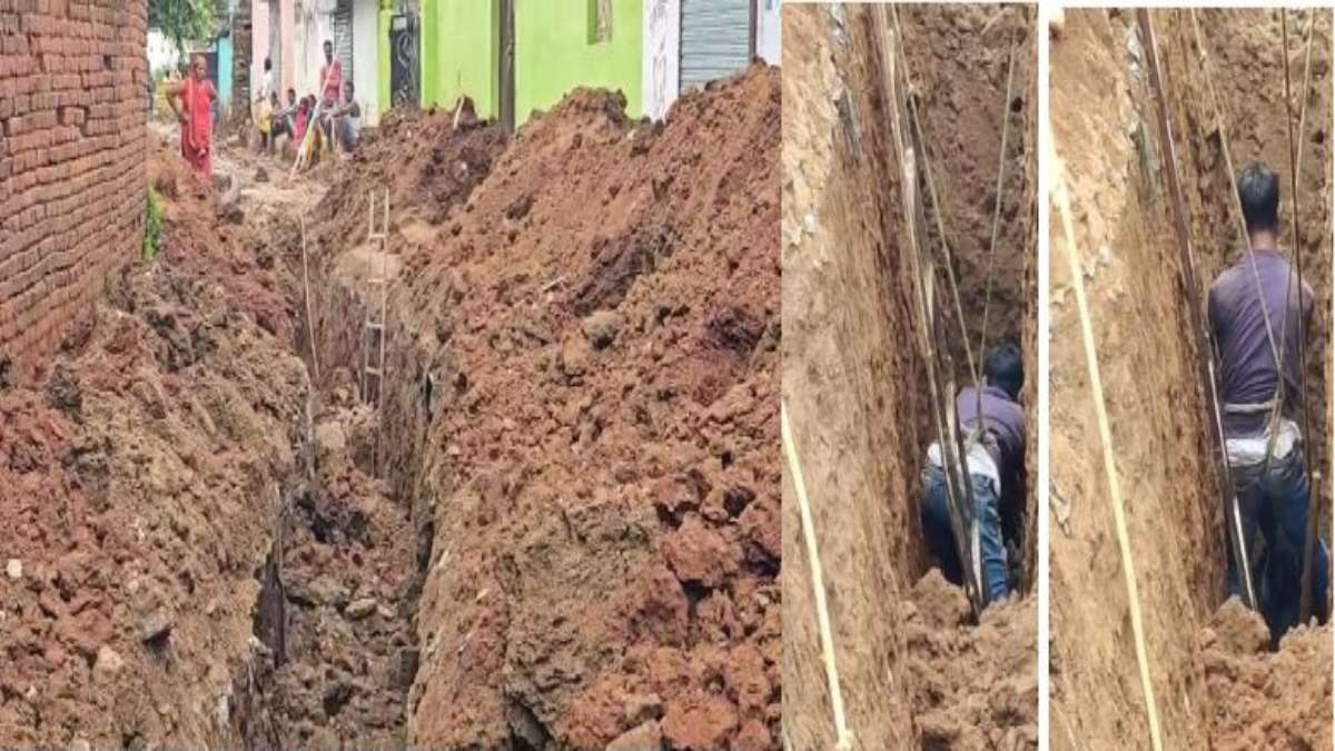 सीवर लाइन बनी मौत का गड्ढा! ठेकेदार की लापरवाही से दो मजदूर मिट्टी में दबे, रेस्क्यू जारी