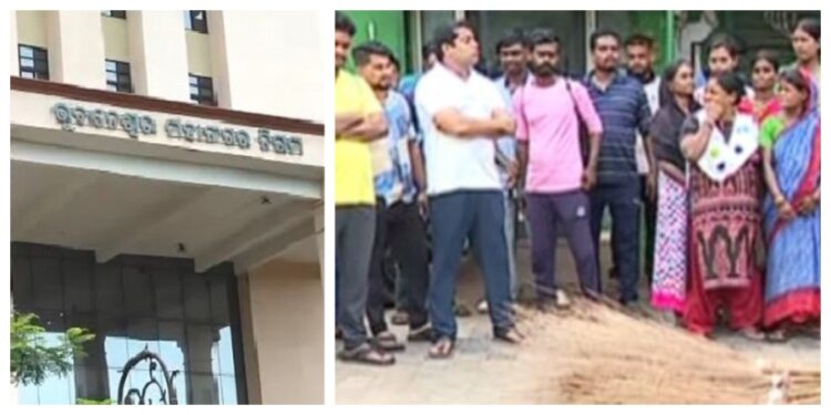 बीएमसी अधिकारी पर हमले को लेकर भुवनेश्वर में सफाई कर्मचारियों का विरोध प्रदर्शन