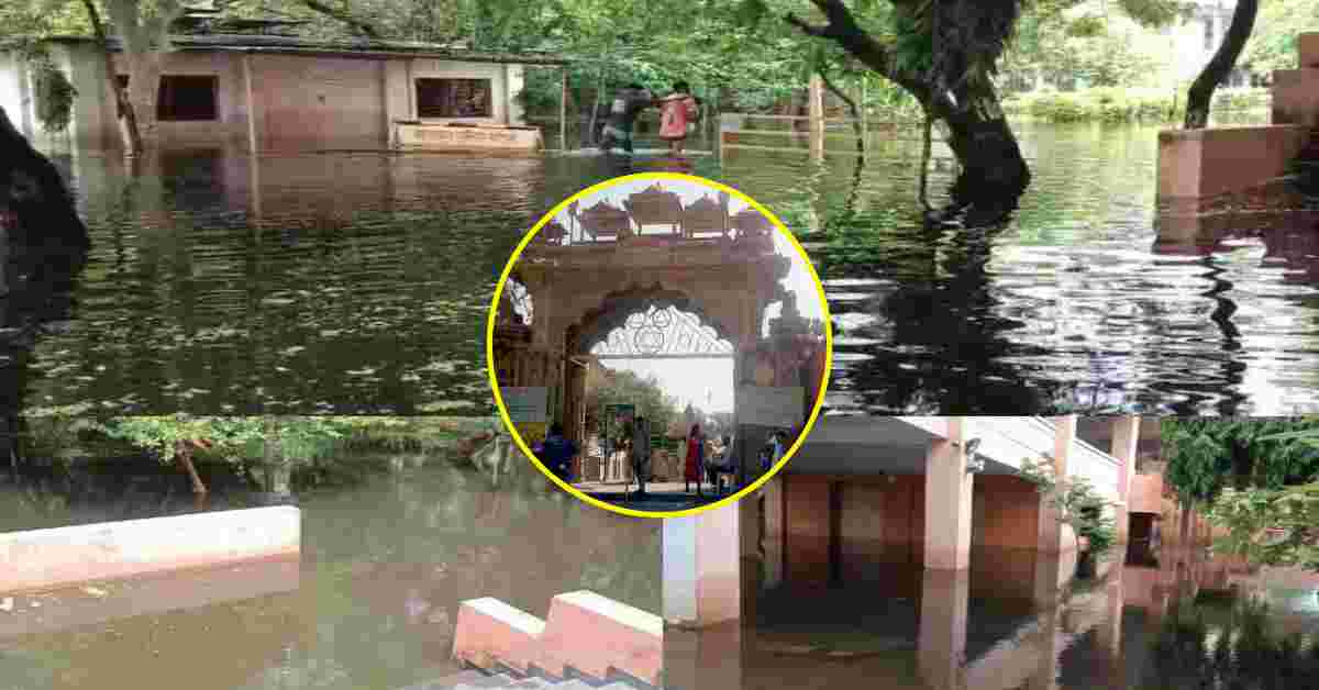 दतिया के पीतांबरा पीठ मंदिर में भरा पानी: श्रद्धालुओं को हो रही परेशानी, नगर पालिका की उदासीनता पर उठे सवाल