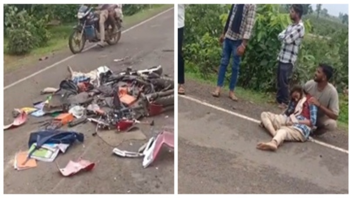 तेज रफ्तार डंपर ने दो सगी बहनों को रौंदा: दर्दनाक हादसे में एक की मौत, दूसरी गंभीर घायल, स्कूटी से स्कूल जा रही थी दोनों 