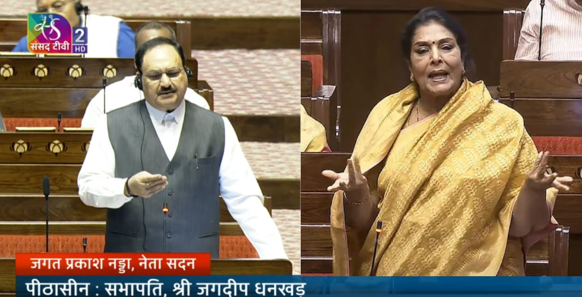 कांग्रेस सांसद रेणुका चौधरी पर भड़के जेपी नड्डा, बोले-  ‘तर्क में ताकत होती है, चिल्लाने की जरूरत नहीं होती, आखिर क्यों कहा ऐसा?