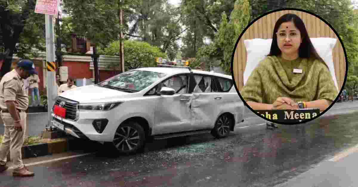 बाल-बाल बची कलेक्टर: IAS की गाड़ी को तेज रफ्तार डंपर ने मारी टक्कर, वाहन बुरी तरह क्षतिग्रस्त, बंगले के बाहर हुआ हादसा