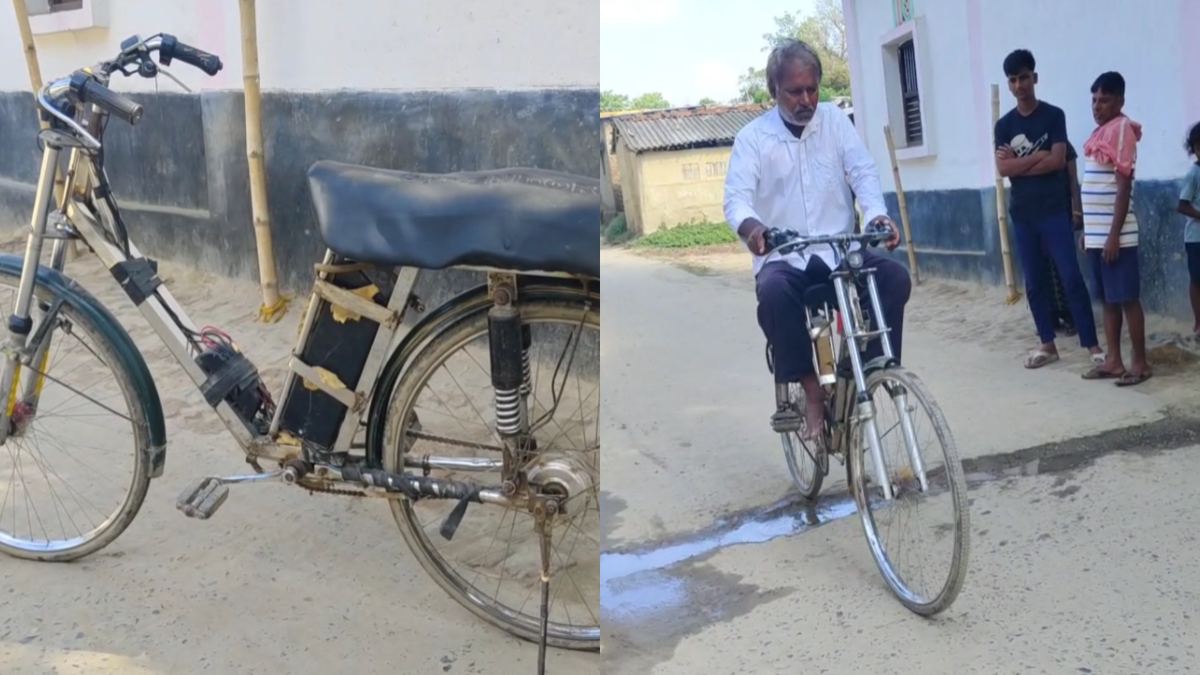 पुलिस ने बाइक काटा 1600 का चालान, शख्स ने बना दी जुगाड़ से ऐसी गाड़ी, पूरे क्षेत्र में हो रही चर्चा, देखें VIDEO