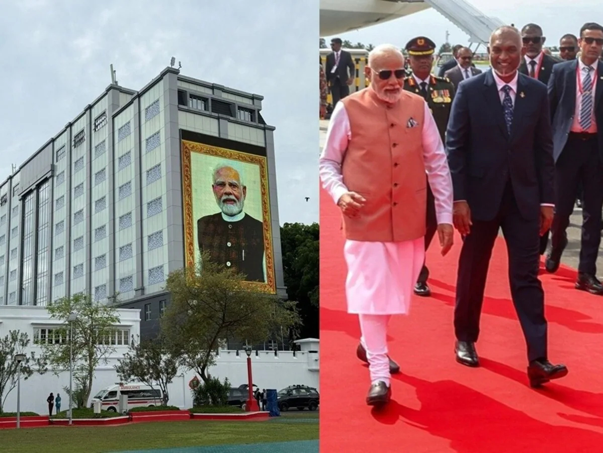 पीएम मोदी का मालदीव दौरा : 21 तोपों की सलामी के साथ हुआ प्रधानमंत्री का स्वागत, रक्षा मंत्रालय की बिल्डिंग पर लगा विशालकाय पोस्टर, भारत के साथ मालदीव के सुधरते रिश्ते देख तिलमिला जाएगा चीन