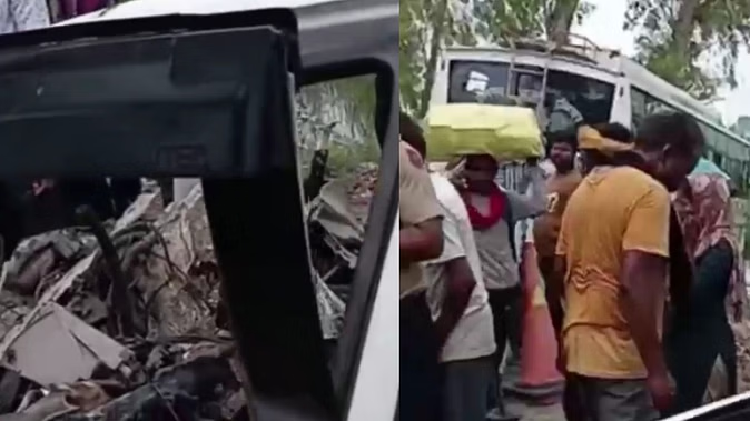 फिरोजपुर में भीषण सड़क हादसा, कार और बस के बीच जबरदस्त टक्कर, दो लोगों की मौके पर मौत