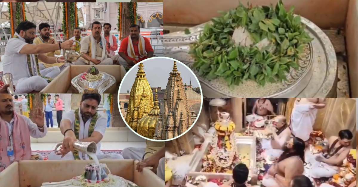 काशी विश्वनाथ में सोमवासरीय रूद्राभिषेक : ज्योतिर्लिंग में दिव्य सप्तऋषि आरती के हुए अलौकिक दर्शन, बम-बम भोले के जयकारों से गूंजा धाम
