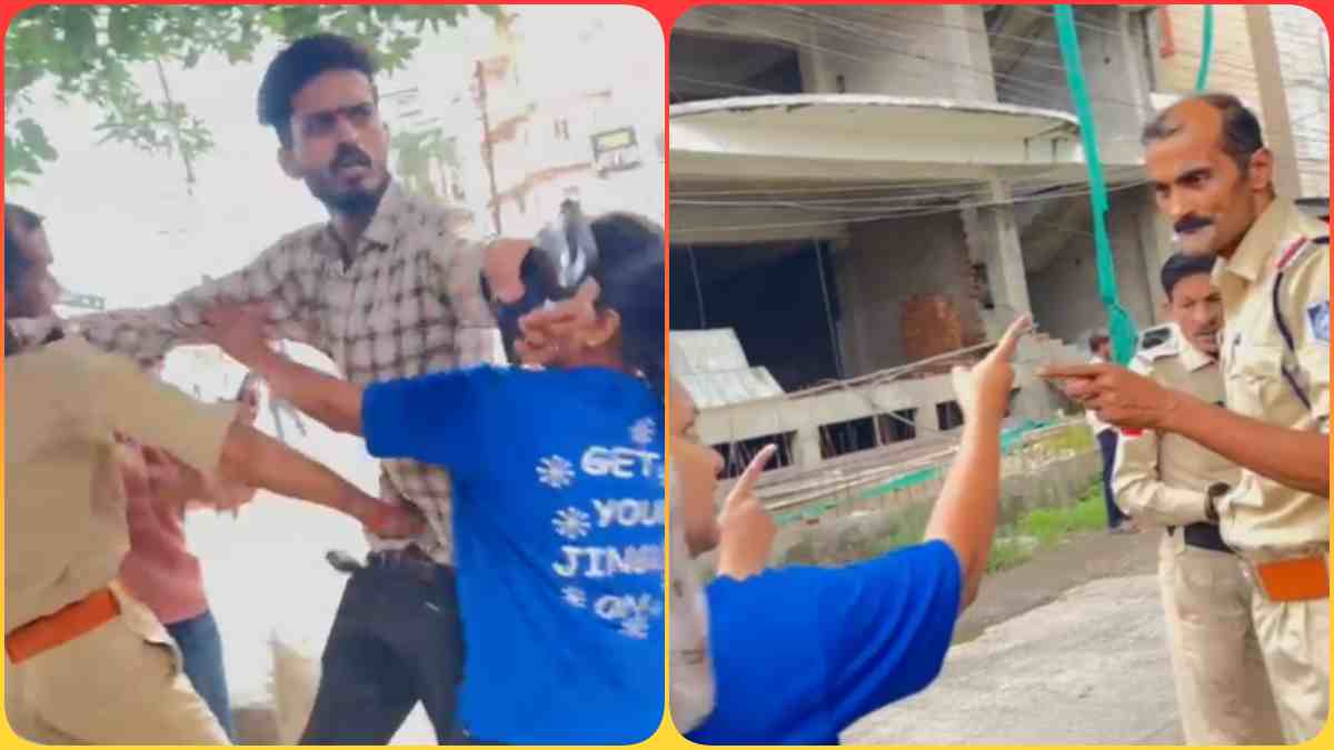 पैर टकराने पर भड़के ASI, युवतियों को दी गालियां, पेट में मुक्का मारने का आरोप, Video Viral