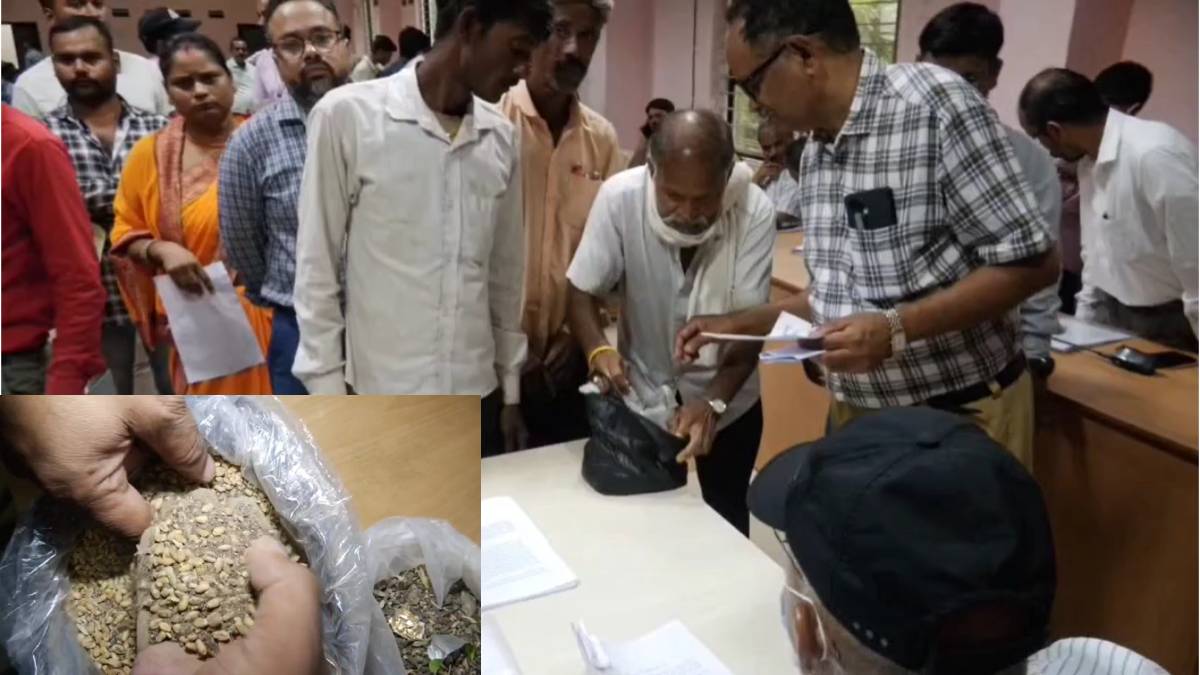 साहब! ये राशन तो जानवर भी नहीं खा सकते, मैं और मेरा परिवार कैसे खाएंगे? सरकारी गेहूं लेकर कलेक्टर जनसुवाई में पहुंचा हितग्राही
