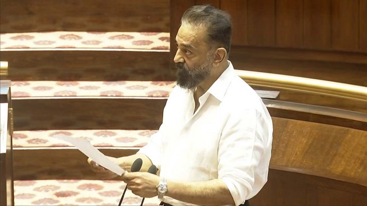 राज्यसभा में हुई Kamal Haasan की एंट्री, तमिल में ली शपथ …
