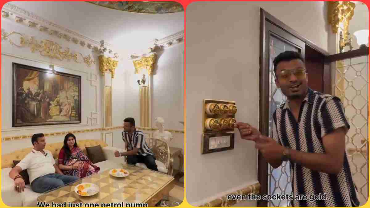 इंदौर के सरकारी ठेकेदार का ‘Golden House’, बाहर बंधी गाय लेकिन अंदर हर एक चीज में मिलेगा सोना, वॉश बेसिन से लेकर स्विच बोर्ड में भी लगा है 24 कैरेट गोल्ड, Video