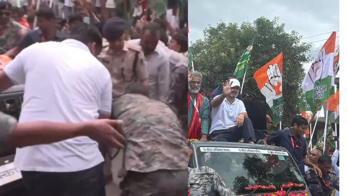 नवादा में ‘वोट अधिकार यात्रा’ के दौरान हादसा, राहुल-तेजस्वी के काफिले ने पुलिसकर्मी को मारी टक्कर