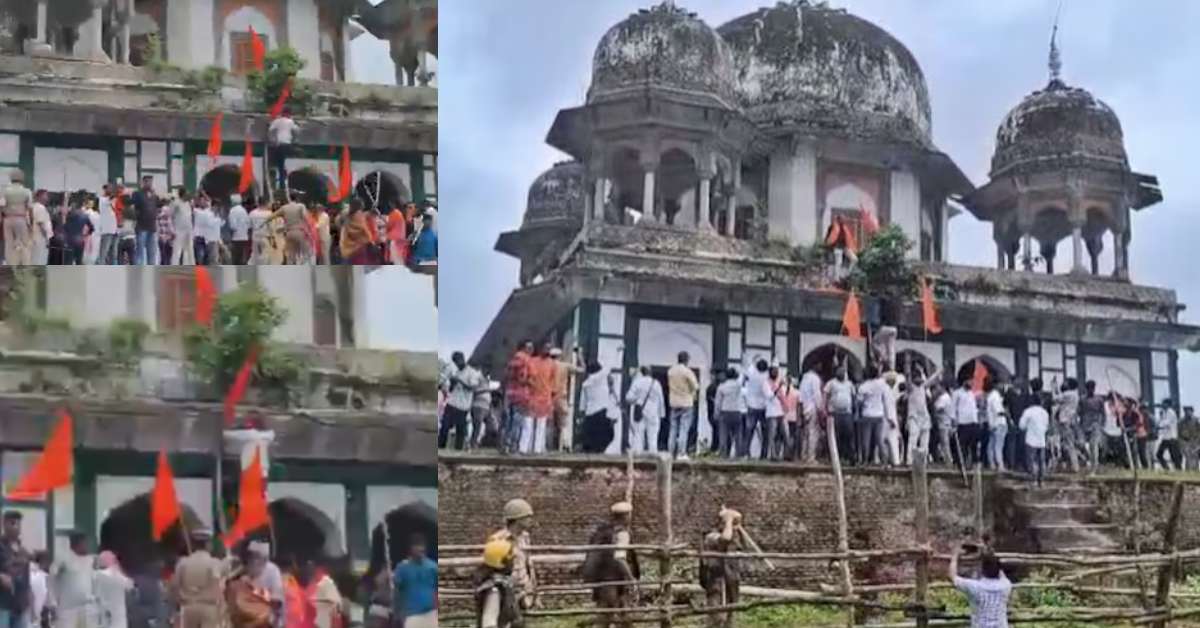 नवाब अब्दुल समद के मकबरे पर बवाल: हिंदू संगठनों ने किया मंदिर होने का दावा, मकबरे पर लहराया भगवा