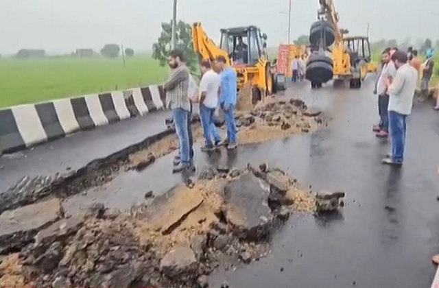 पंजाब के इस नेशनल हाईवे की सड़क धंसी, सड़क निर्माण को लेकर उठे सवाल