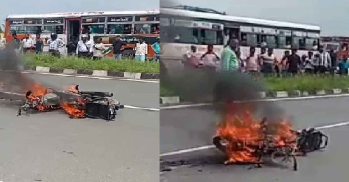 रफ्तार की भेंट चढ़ी जिंदगीः 2 बाइकों के बीच जोरदार भिड़ंत, सुलग उठे दोनों वाहन, 1 की मौत, 2 गंभीर घायल