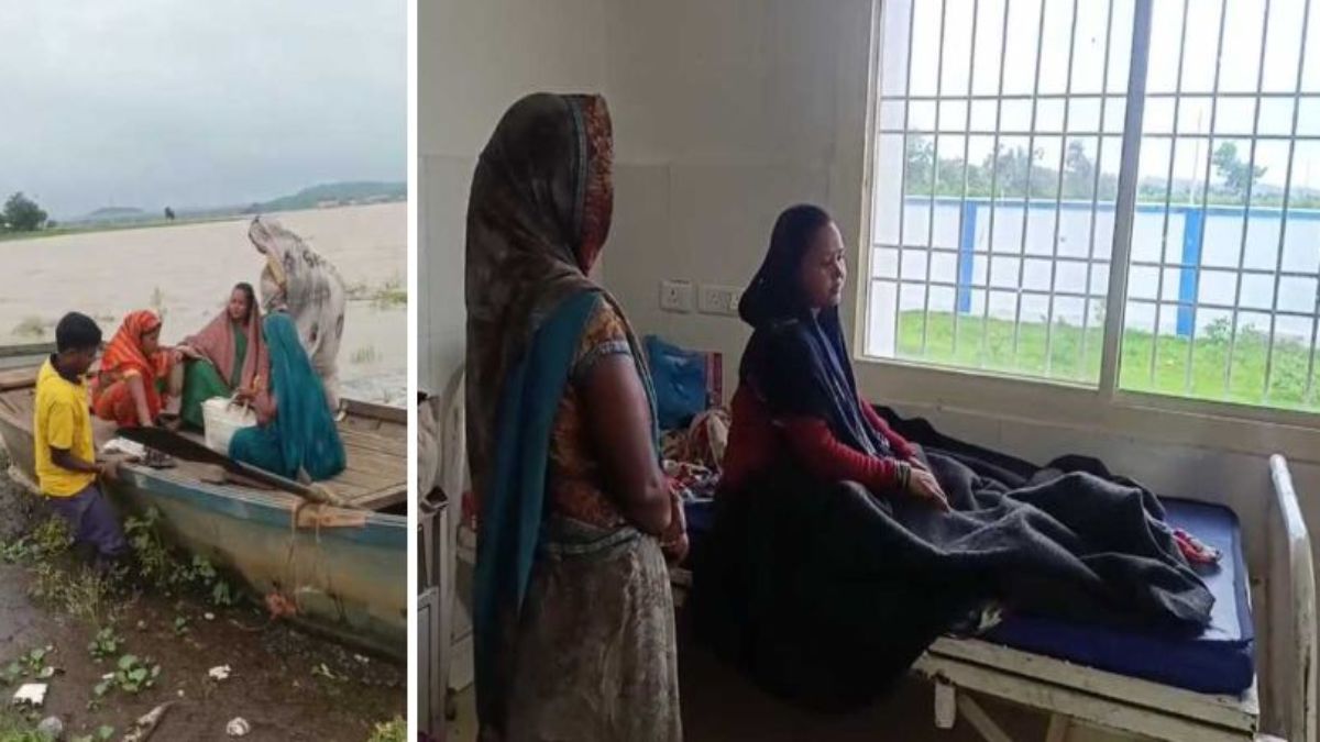पहले पैदल फिर नाव से गर्भवती को लेकर अस्पताल पहुंचेः 112 करोड़ की लागत से स्वीकृत पुल का कोई अता-पता नहीं, बारिश में आसपास के ग्रामीणों को हो रही परेशानी