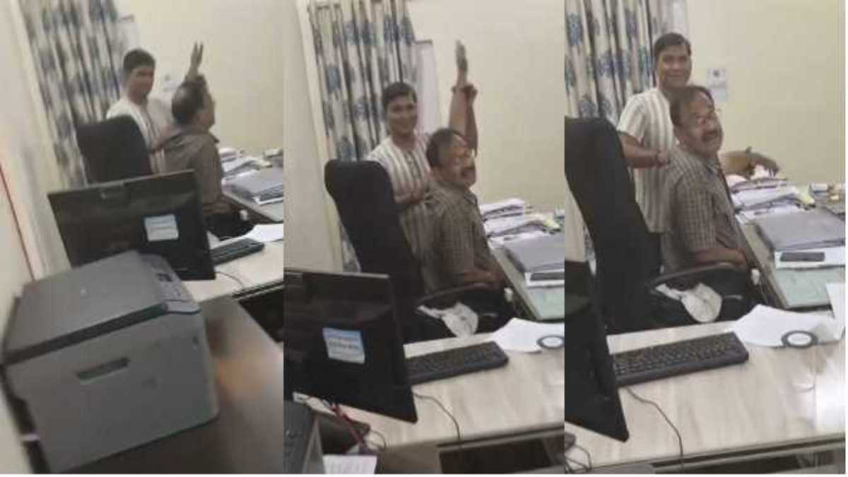 सरकारी दफ्तर है या मसाज पार्लर! जिला पंचायत ऑफिस में अधिकारी के मसाज कराने का वीडियो वायरल