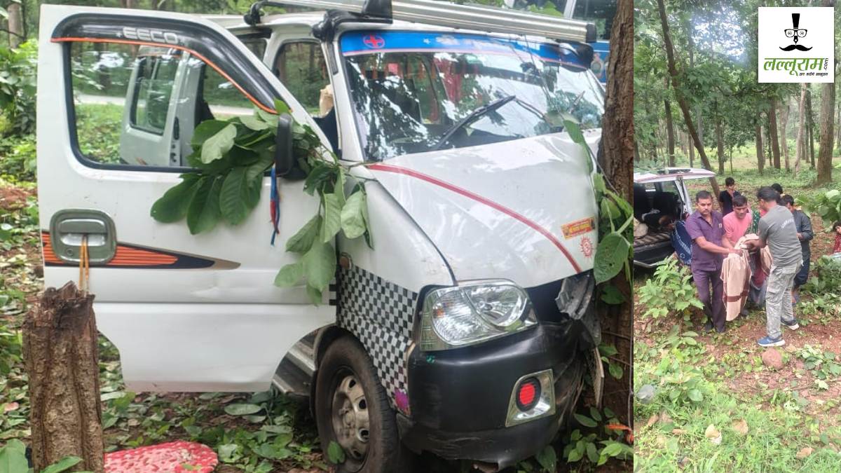 तेज रफ्तार का कहर: अनियंत्रित कार पेड़ से टकराई, 5 घायल, 2 की हालत नाजुक