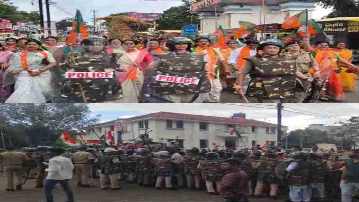 पुतला दहन को लेकर राजनीतिः कांग्रेस भाजपा में तीखी झड़प, महिला मोर्चा ने कांग्रेस भवन के सामने फूंका राहुल का पुतला तो कांग्रेस ने भी जलाया मोदी का पुतला