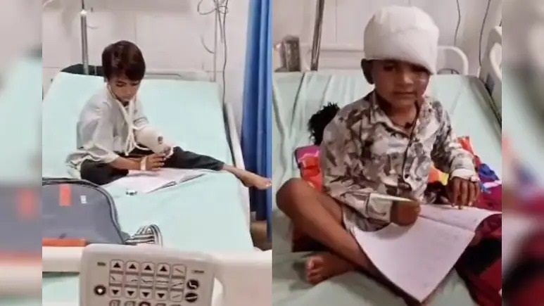 Rajasthan News: झालावाड़ स्कूल हादसे के बाद की मार्मिक तस्वीर, ICU में भी पढ़ाई कर रहे बच्चे