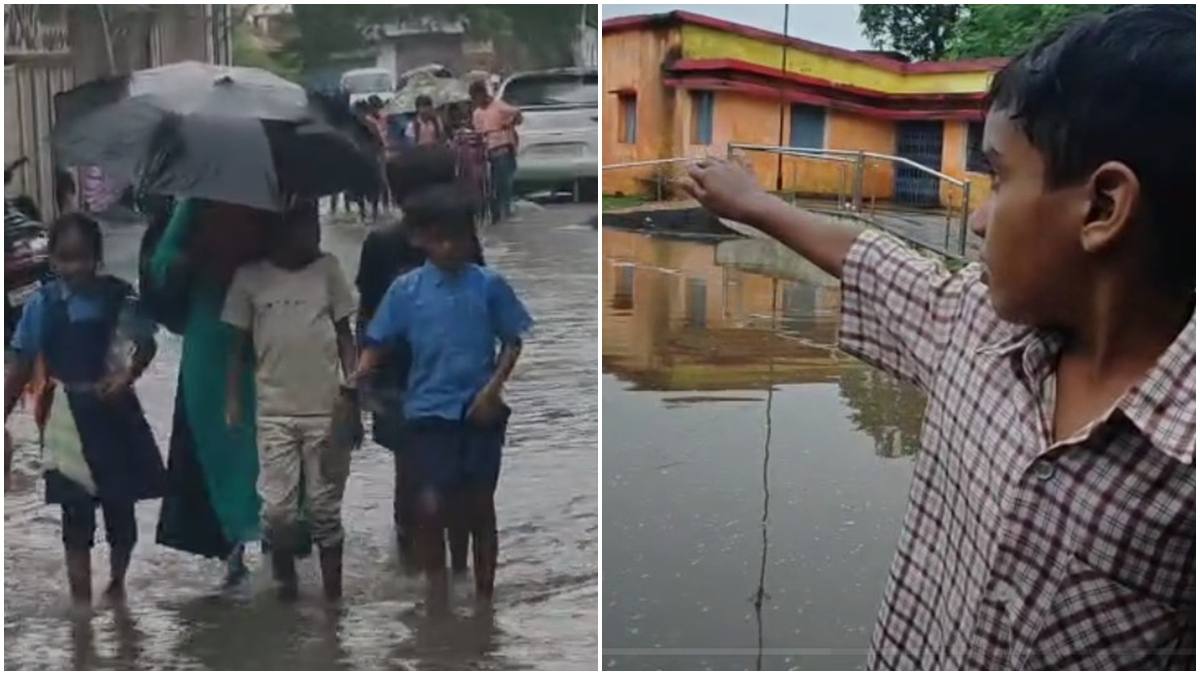 शहडोल में आफत की बारिश: स्कूल परिसर बना तालाब, खतरे में मासूमों की जिंदगी, सड़कें नदी में तब्दील 