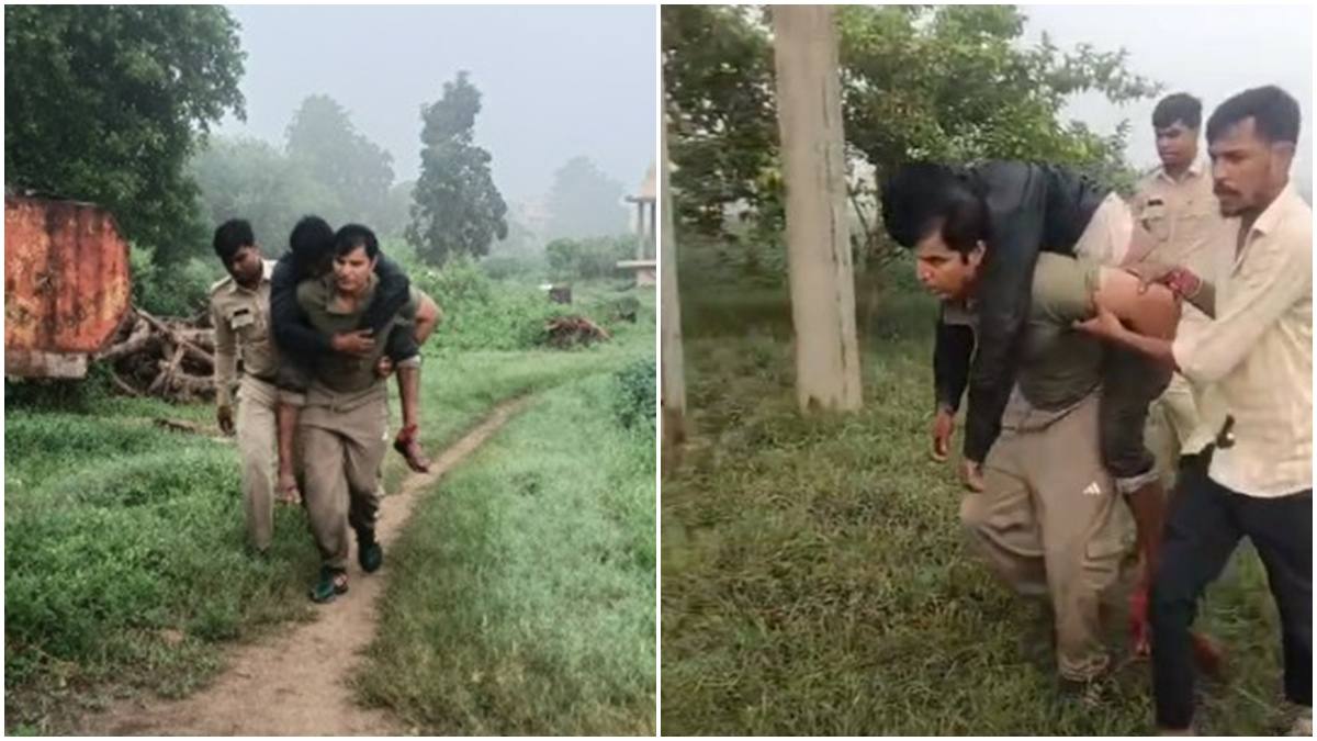 टीआई ने पेश की इंसानियत की मिसाल: घायल चोर को पीठ पर लादकर पैदल तय किया 1 किलोमीटर का सफर, Video वायरल   