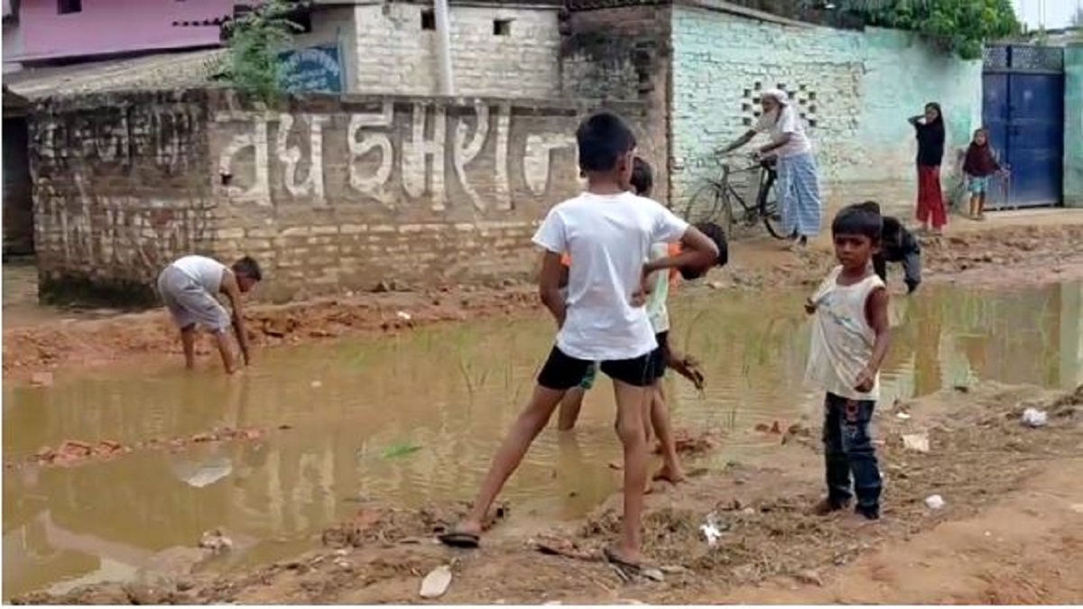 Bihar News: सड़क पर लोग ने की धान की रोपाई, गांव की किसी ने भी नहीं ली सुध