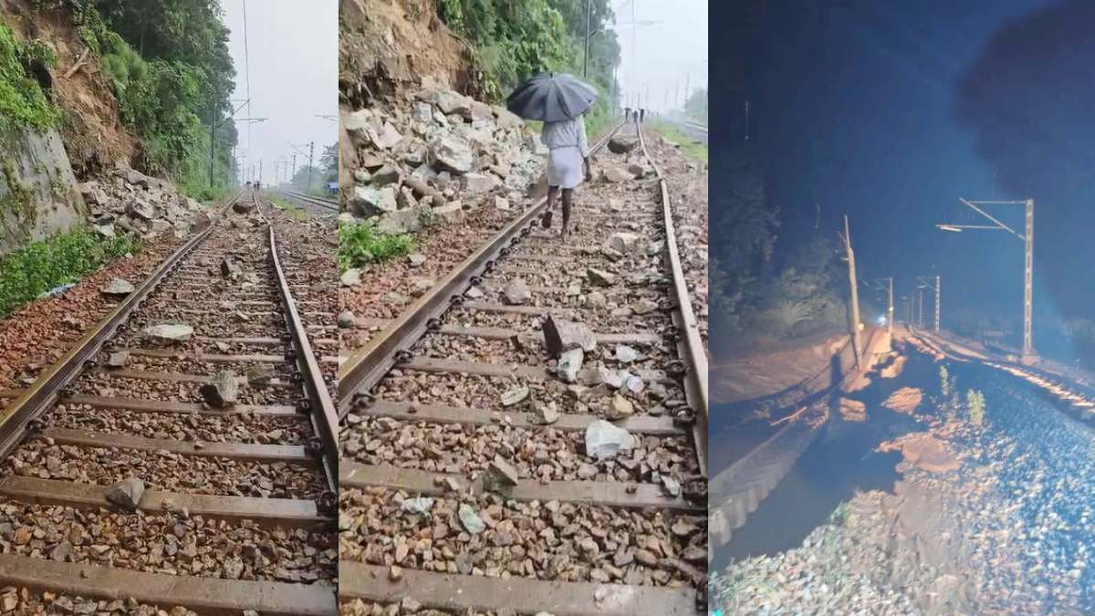 भारी बारिश से फिर थमी केके रेललाइन, अरकु के पास रेलवे ट्रैक पर गिरा मलबा, ट्रेनें रद्द