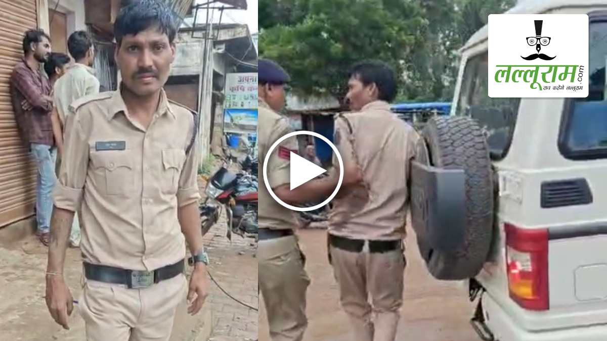 नशे में धुत पुलिस आरक्षक ने काटा बवाल: बाजार में लोगों से की बदसलूकी, VIDEO वायरल होने के बाद एसपी ने किया सस्पेंड