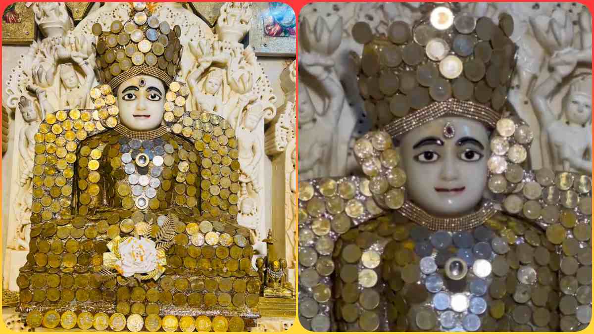 पर्युषण महापर्व पर उमड़ा श्रद्धा का सैलाब, भगवान महावीर स्वामी जी का 21 सौ सिक्कों से श्रृंगार, देखें अद्भुत तस्वीर