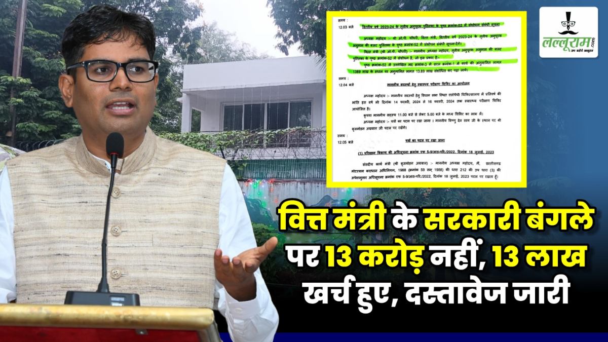 वित्त मंत्री के सरकारी बंगले पर 13 करोड़ रुपए नहीं, 13 लाख रुपए हुए खर्च, वायरल खबर निकली झूठी और भ्रामक, दस्तावेज जारी, ओपी चौधरी बोले- ‘तथ्यहीन खबर प्रसारित करने वालों के विरुद्ध होगी वैधानिक कार्रवाई’