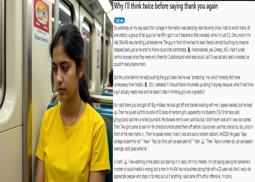 दिल्ली मेट्रो में ‘Thank You’ कहना पड़ा भारी, छात्रा की आपबीती सुनकर हैरान रह जाएंगे