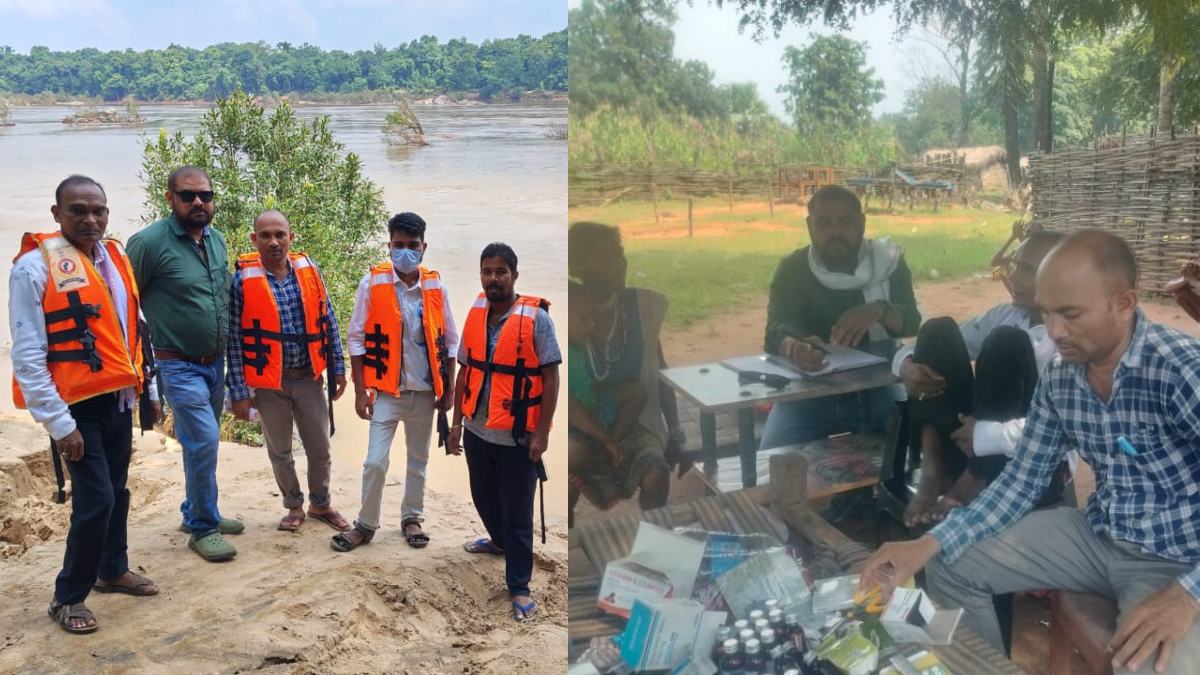 बस्तर संभाग के दूरस्थ क्षेत्र अबूझमाड़ से लगे ग्राम कोंडे तक पहुंची स्वास्थ्य सेवाएं, इंद्रावती नदी में स्वयं नाव चलाकर गांव पहुंचे कर्मचारी