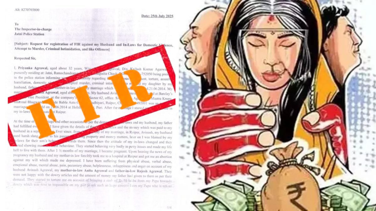 संपत्ति और पैसे की लालच में इंसानियत शर्मसार : दहेज प्रताड़ना में हत्या का प्रयास, पति अविनाश अग्रवाल और सास-ससुर ने चलती ट्रेन पर पीटा, पीड़िता ने पूरे अग्रवाल परिवार के विरुद्ध दर्ज कराई FIR