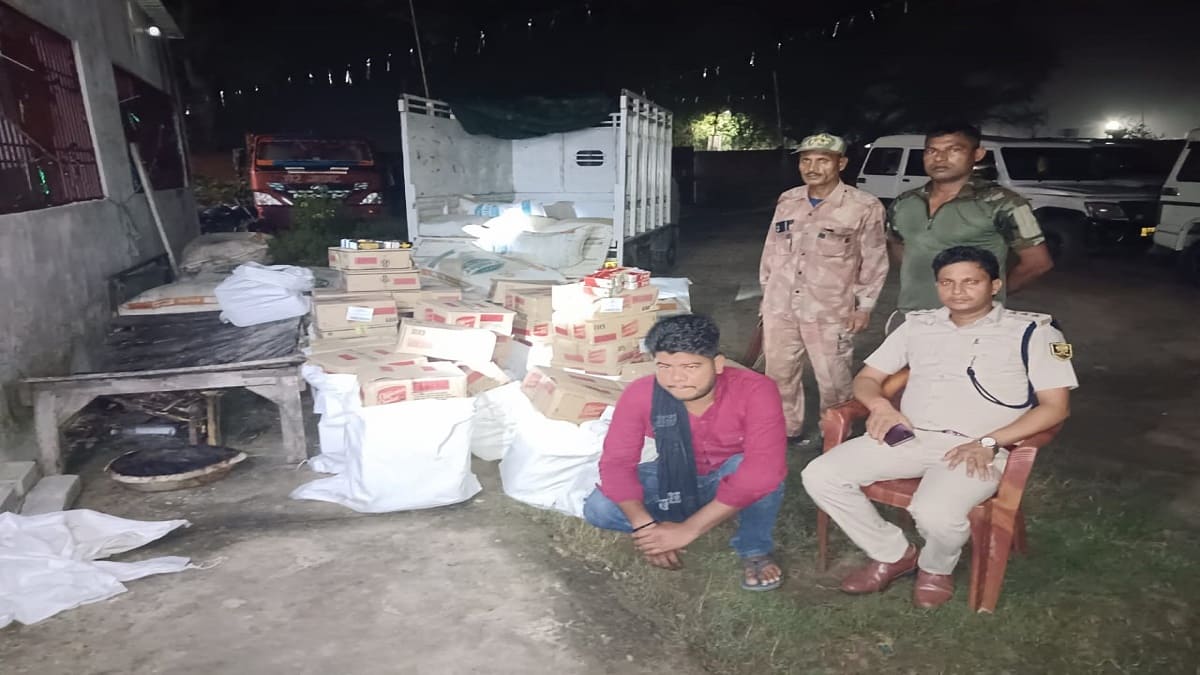 भोजपुर में पुलिस को बड़ी सफलता, 10 लाख की अवैध विदेशी शराब बरामद, एक तस्कर गिरफ्तार