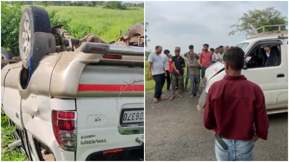 छात्राओं से छेड़खानी कर रहे युवकों की टवेरा पलटी, कार छोड़कर भागे घायल युवक  