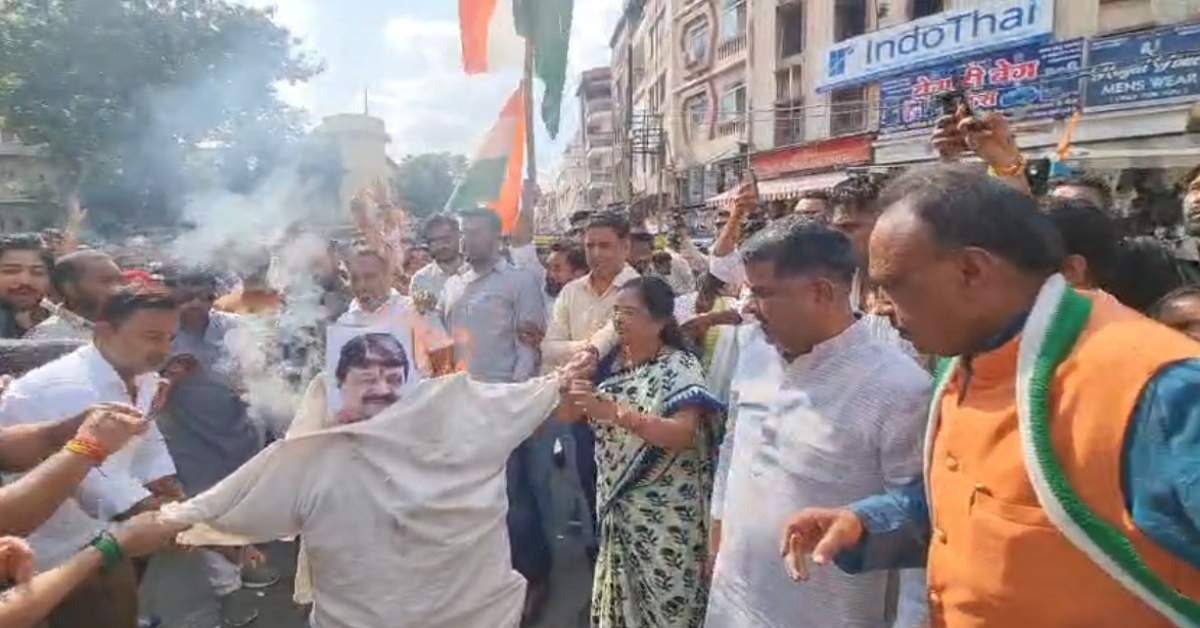 कैलाश विजयवर्गीय के विवादित बयान पर मचा बवाल: इंदौर में सड़कों पर उतरे कांग्रेसी, मंत्री का फूंका पुतला, सार्वजनिक माफी की मांग