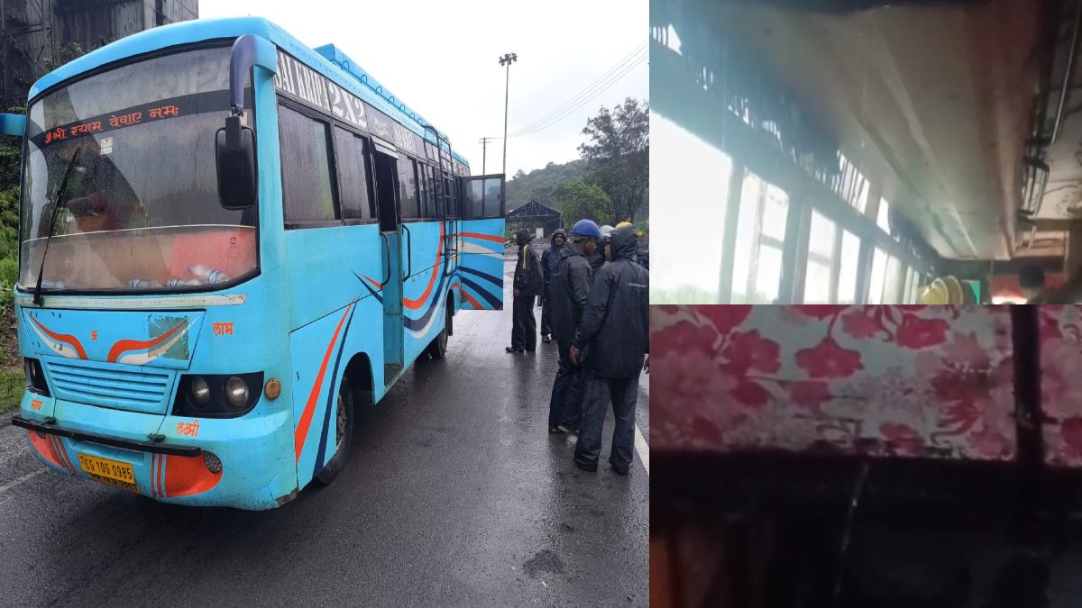 CG News : जर्जर बस में ढोए जा रहे SECL के मजदूर, सीट पर गिर रहा बारिश का पानी, देखें वीडियो