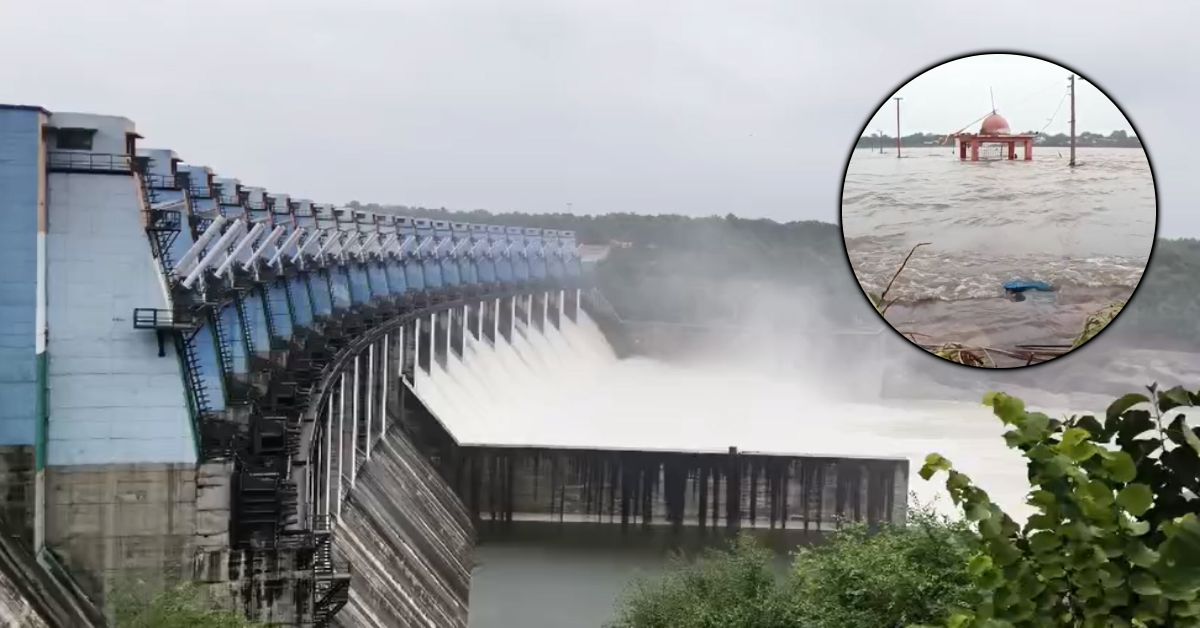 ओंकारेश्वर बांध के 23 में से 21 गेट खोले: 10533 क्यूमेक्स पानी छोड़ा, नर्मदा नदी उफान पर, प्रशासन अलर्ट, इंदिरा सागर के भी 12 गेट खुले