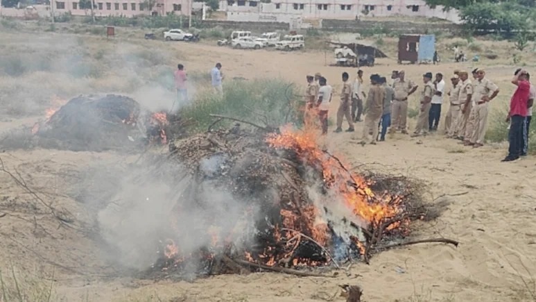 Rajasthan News: पुलिस ने जलाया 3 करोड़ का नशा
