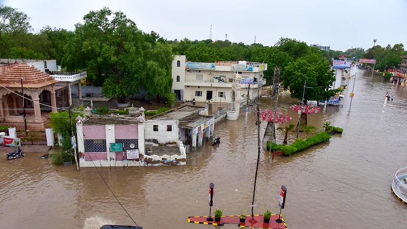 Rajasthan News राजस्थान में बारिश से भारी तबाही, भरतपुर में दो मौतें, कई जिलों में स्कूल बंद