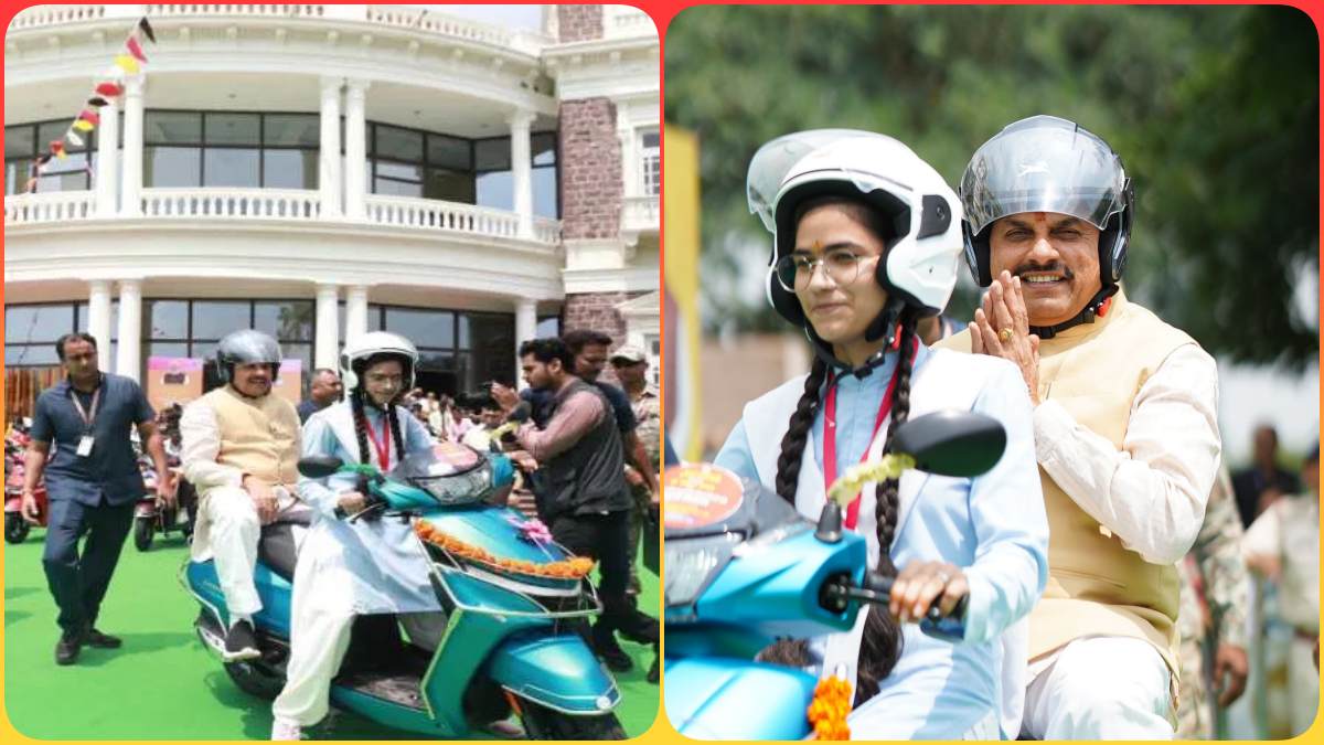 CM डॉ. मोहन ने हेलमेट पहनकर की स्कूटी की सवारी, यातायात नियमों का पालन करने का दिया संदेश, जानिए स्टूडेंट को और क्या दी सलाह