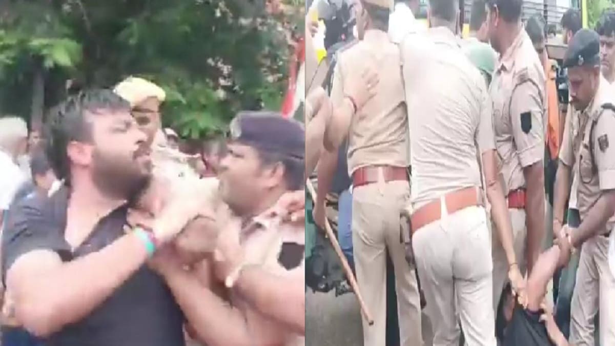 पटना में कांग्रेस का वोट चोरी के खिलाफ प्रदर्शन, पुलिस ने यूथ कांग्रेस अध्यक्ष को टांगकर उठाया
