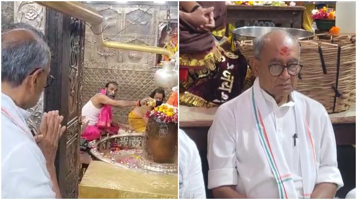 पूर्व CM दिग्विजय ने बाबा महाकाल के किए दर्शन: नंदी हाल में बैठकर लगाया ध्यान, किसान न्याय यात्रा में होंगे शामिल 