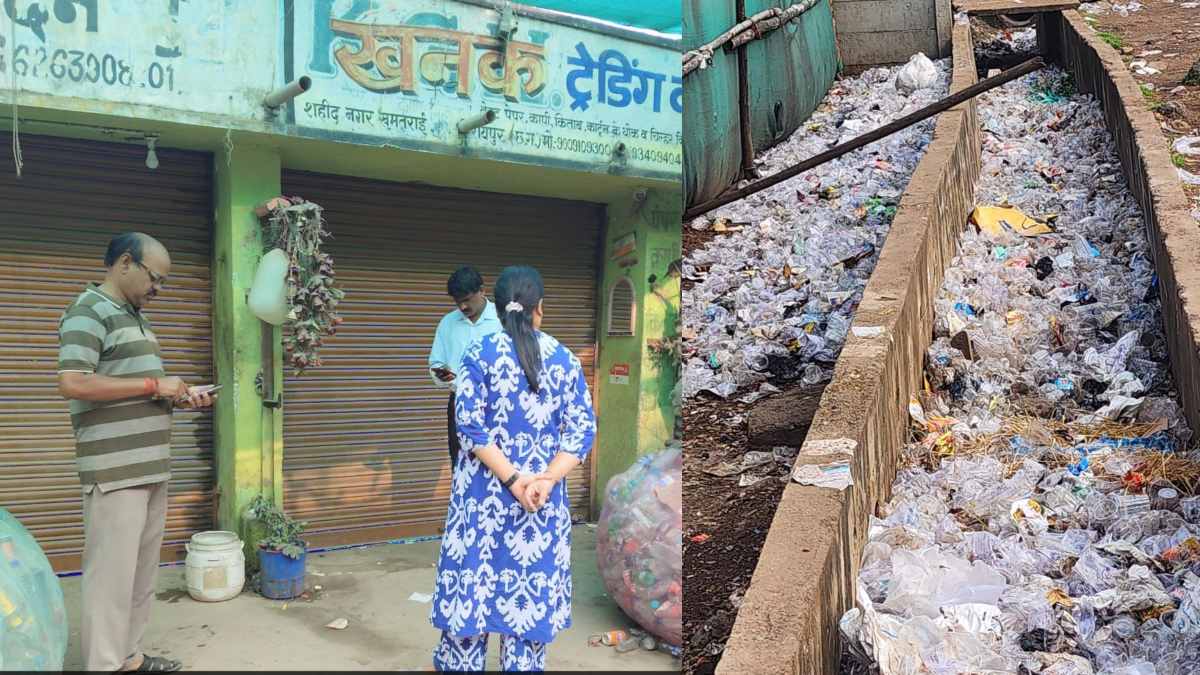 कचरा फैलाने पर नगर निगम ने की कार्रवाई, शराब दुकान का आहाता और दो कबाड़ी दुकान सील