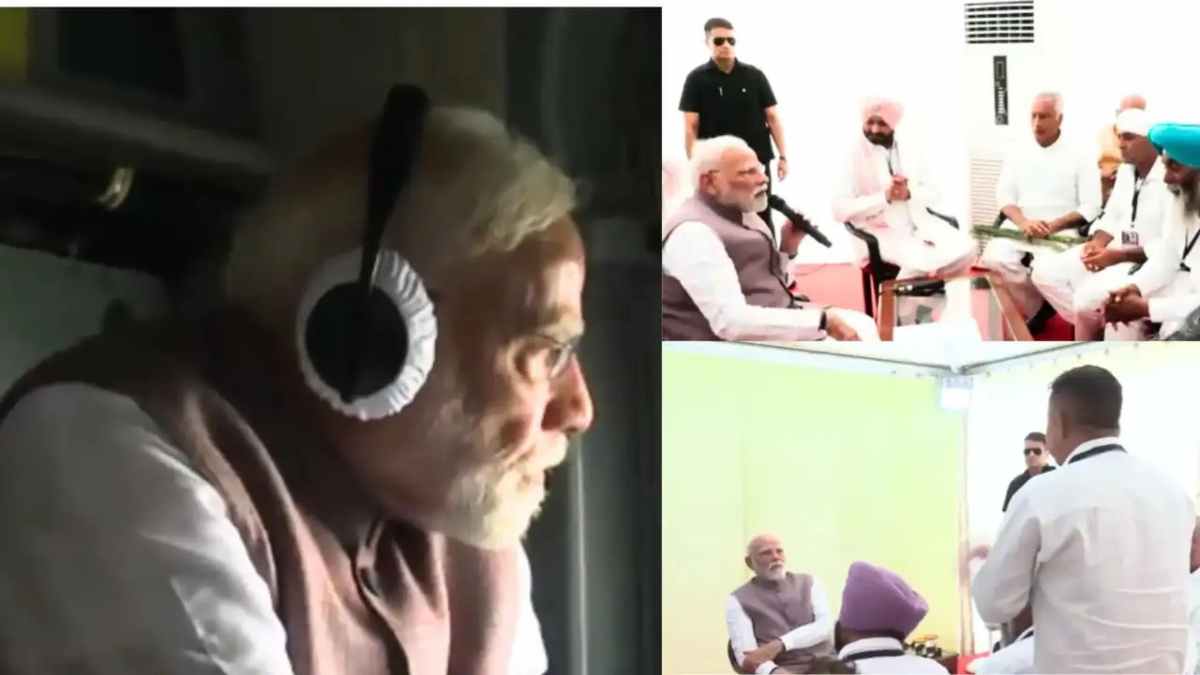 प्रधानमंत्री मोदी का पंजाब दौरा : बाढ़ प्रभावित क्षेत्रों का किया हवाई सर्वेक्षण, गुरदासपुर में पीड़ितों से की मुलाकात